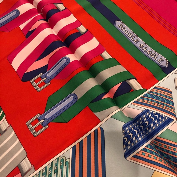 Hermes Double Sangle Scarf 90cm Silk Twill NWB - Picture 8 of 8